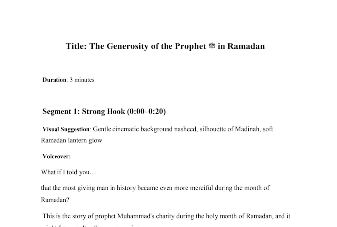 be your reliable islamic youtube video script writer